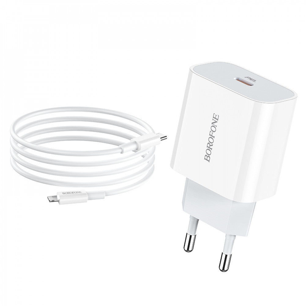 Home Charger | 20W | PD | Lightning Cable (1m) — Borofone BA38A — White