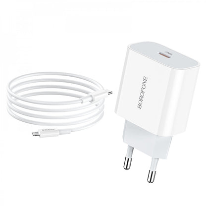 Home Charger | 20W | PD | Lightning Cable (1m) — Borofone BA38A — White