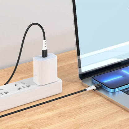 Кабель USB C to Lightning 20W PD (1m) — Hoco X82 Silicone Charging — White