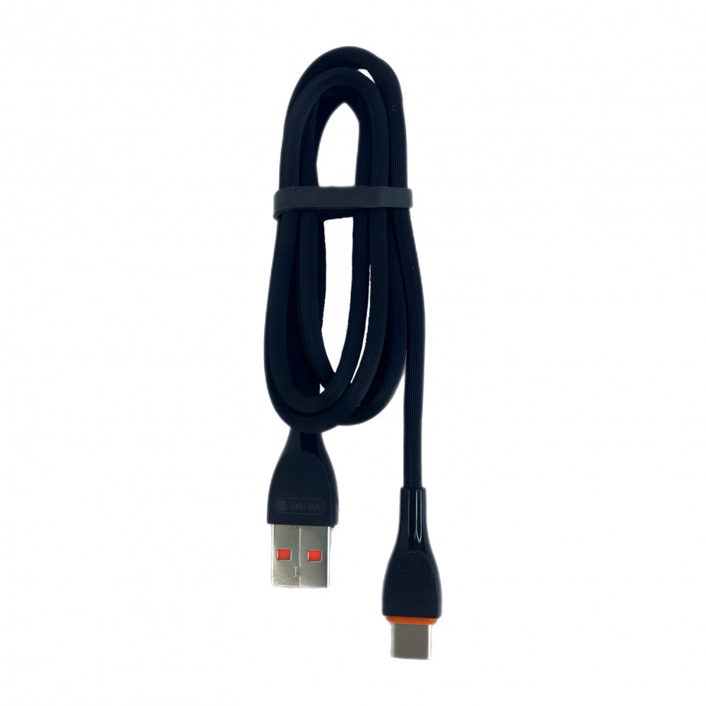 Кабель USB C 3A (1m) Veron SC08 Silicon — Black