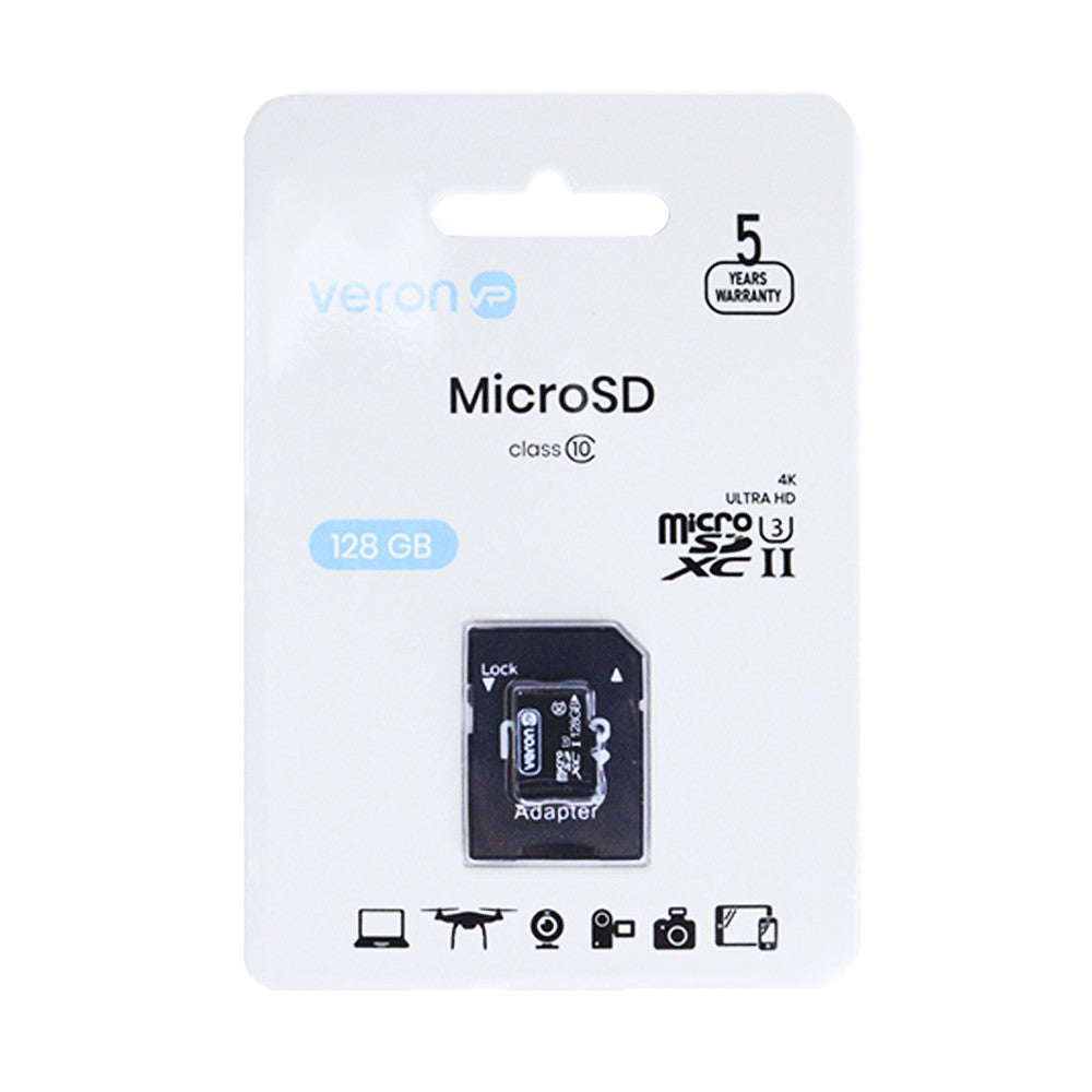 Memory Card  128GB  — Veron microSDXC (UHS-3) class 10 with adapter