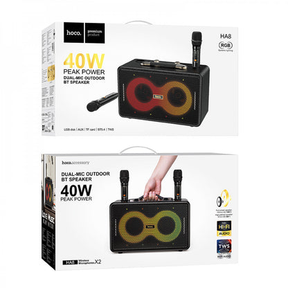Bluetooth Speaker & 2 Microphones — Hoco HA8 — Black