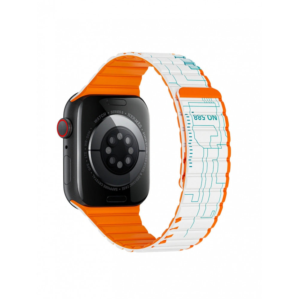 Ремінець Wiwu Wi-WB010  — Apple Watch 42 | 44 | 45 | 49 mm  — White & Orange