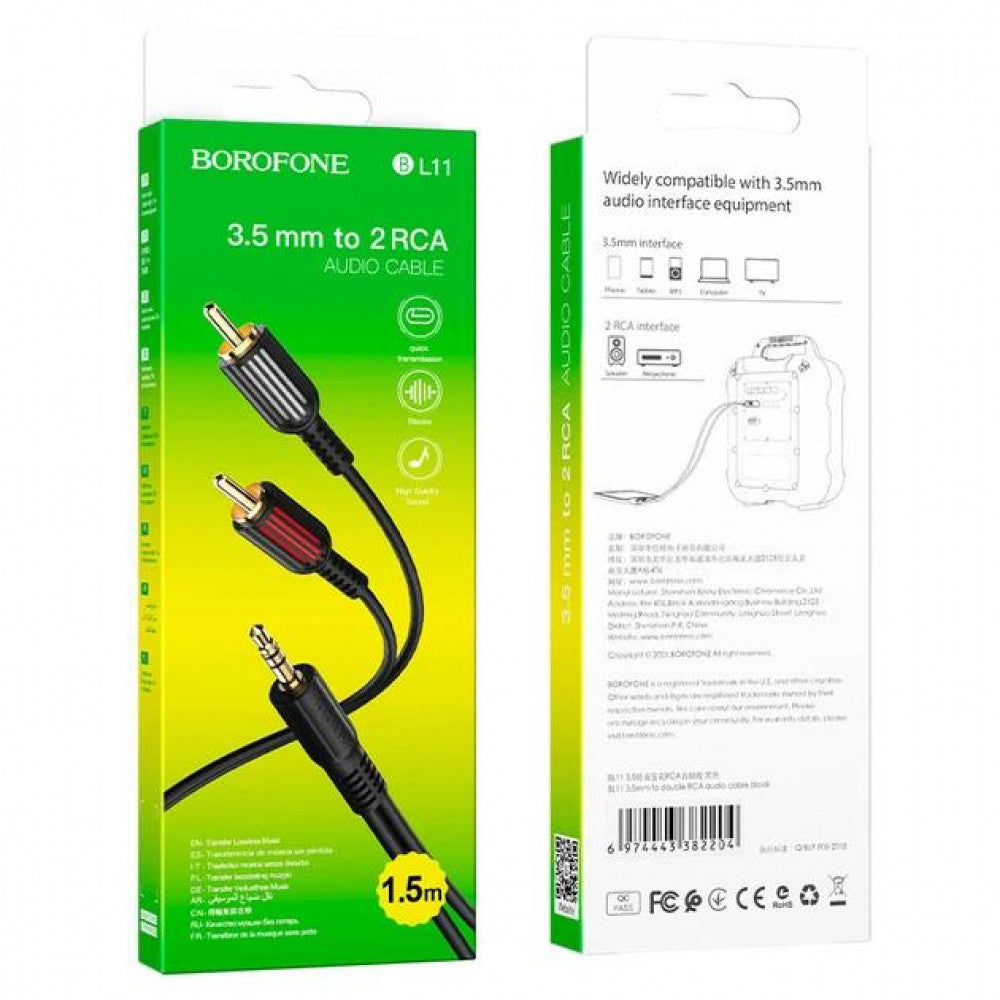 Cable Aux to 2 RCA (1m) Borofone BL11