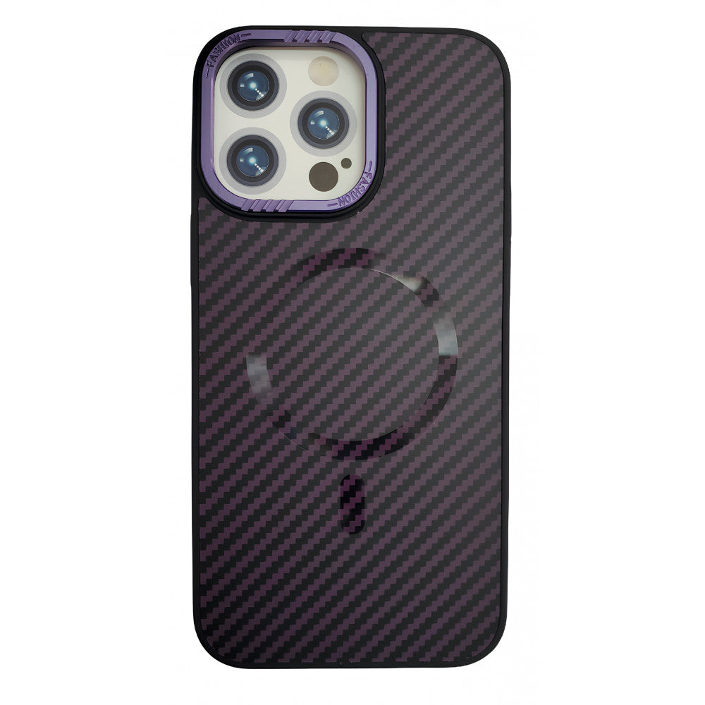 Carbon Armor Case With Magsafe iPhone 15 Pro Max — Purple