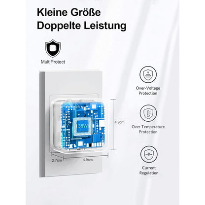 Зарядний пристрій Home Charger 35W 2PD USB C to Lightning Cable (1m) для девайсів Apple MHJ83ZM/A