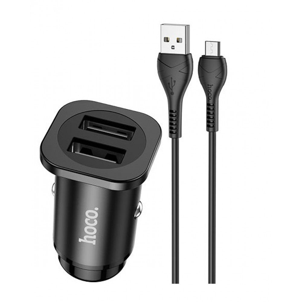 Car Charger | 24W | 2U |— Hoco NZ4  — Black