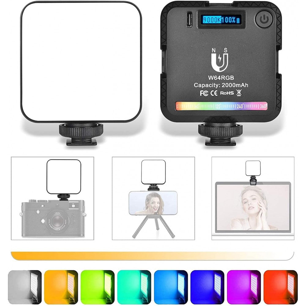 LED-видеосвет В-С6, RGB, 6 Вт LED 45 шт., цветовая температура 2500-9000 К КРИ95+ аккумулятор 2000 мА·ч