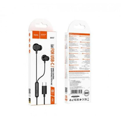 3.5mm Earphones With Mic — Hoco M117 — White