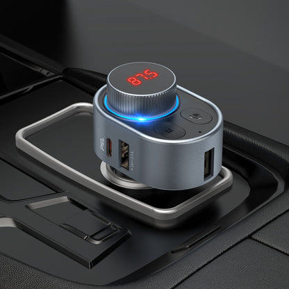 Fm Transmitter MP3 | Car Charger | 3.1A | PD30W | 2U — Hoco E72 — Metal Grey