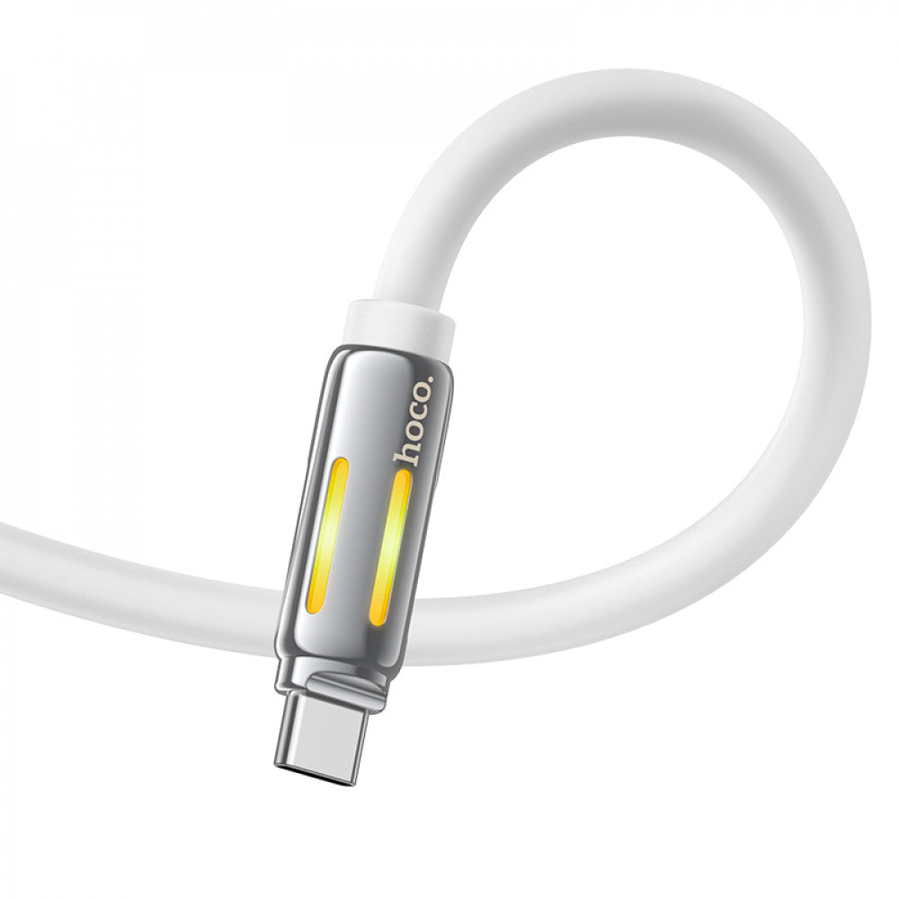 Кабель Silicone Cable USB C to C 60W (1m) — Hoco U136 — White