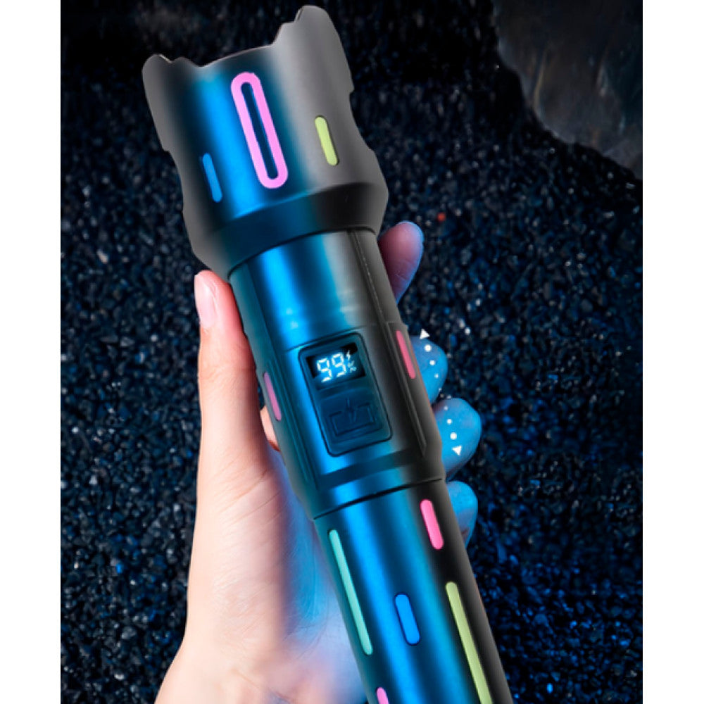 Фонарь ручной с индикатором заряда, Zoom, UCB - C, АКБ 26650, Power Bank —L-2405-TG