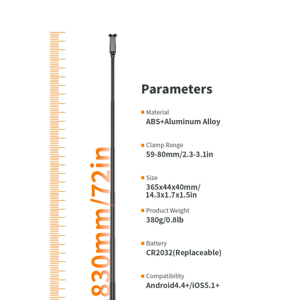 Monopod Tripod C10 | 1.83m | Button Bluetooth  aluminium alloy rod