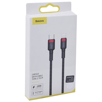 Кабель USB C to Lightning 20W PD (1m) Baseus (CATLKLF) Cafule Series — CATLKLF-G1 Gray &amp; Black