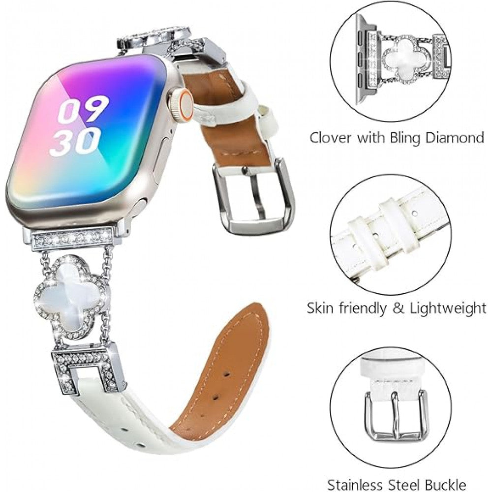 Ремінець Leaf clover Apple Watch 38 mm 40 mm 41 mm — Starlight&White
