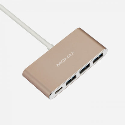 HUB USB C To 4 USB ( 0.1m)  Momax (DHC1L) Gold