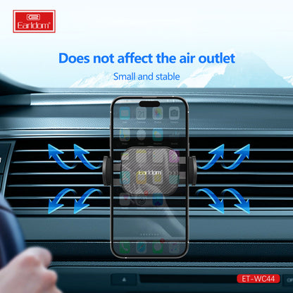 Автотримач розсувний на повітропровід з бездротовою зарядкою 15W — Earldom ET-WC44