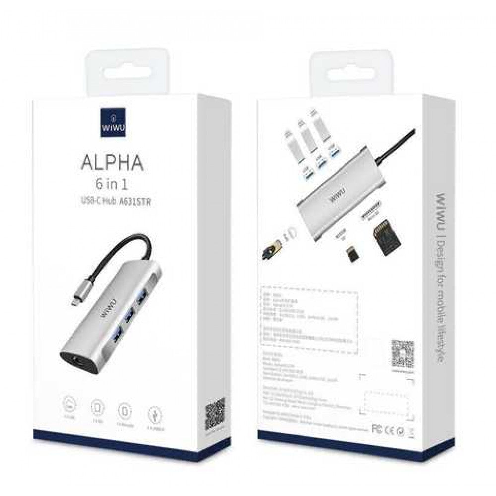 HUB USB C 4 in 1 — WiWU Alpha A440 Pro — Gray