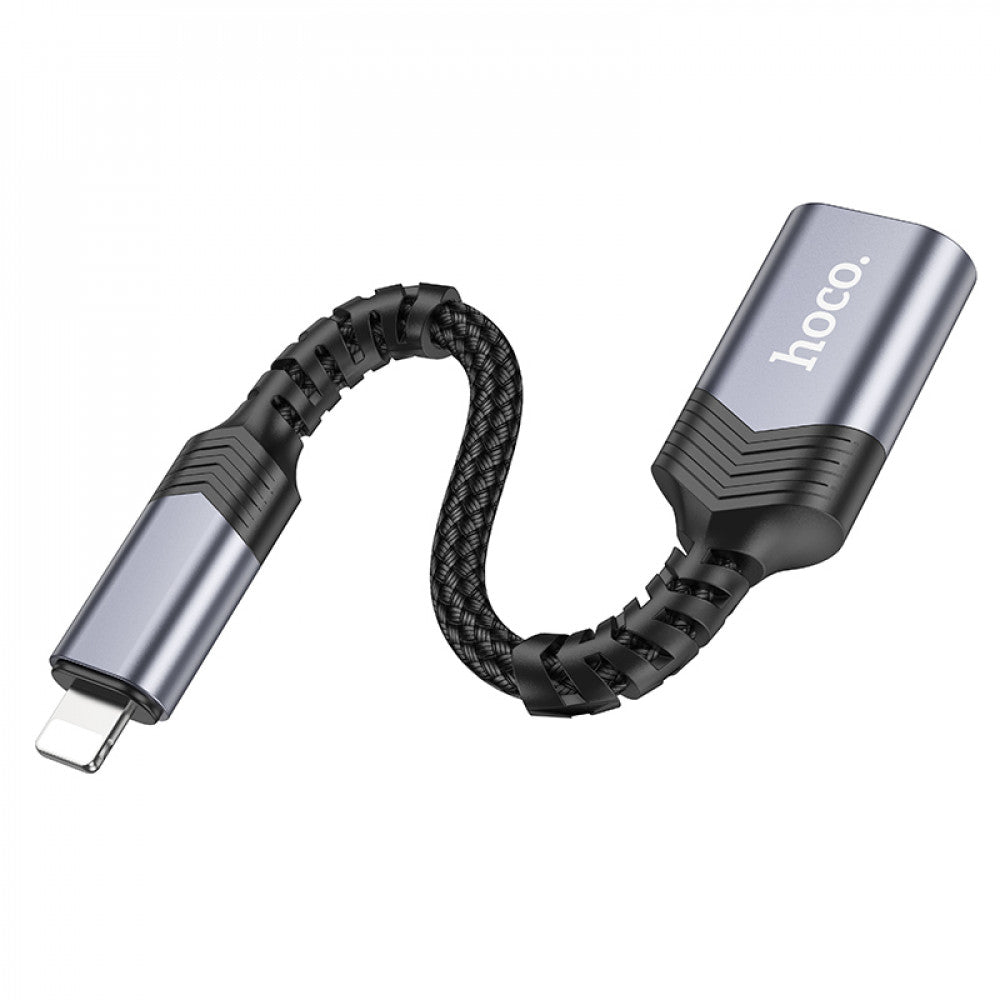 Adapter Lightning To USB 2.0 Hoco UA24 — Metal Gray