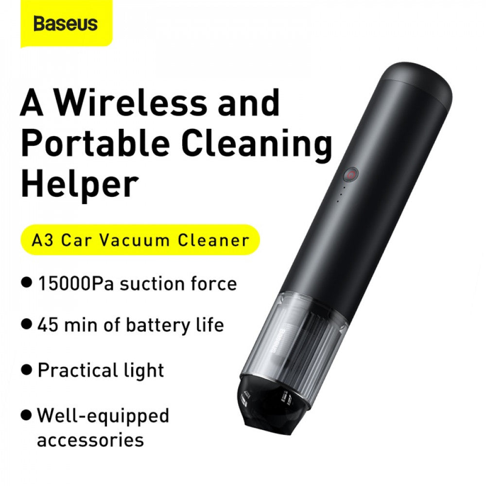 Car Vacuum Cleaner — Baseus (CRXCQA3-0A) A3 CarVacuumCleaner15000paTarnish