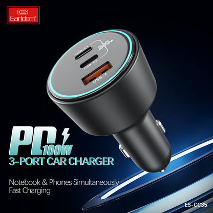 Car Charger 200W 1U 2C Earldom ES-CC35