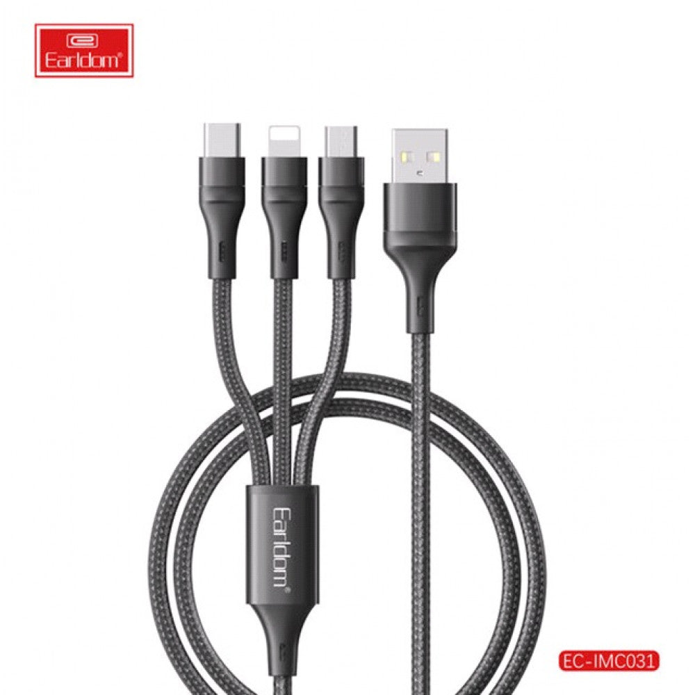 Cable 3 in 1 ( L , M , С ) 2.4A (1.2m) — Earldom EC-IMC031