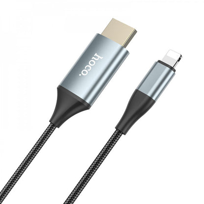 Lightning To HDMI Cable (2m) — Hoco UA15 HD on screen  — Metal gray