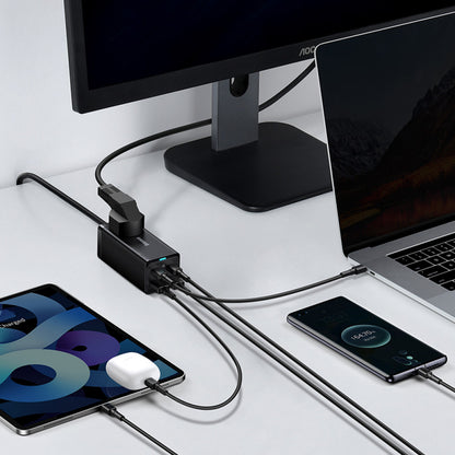 Home Charger 65W GaN3 AC 2U 2C C Cable (1m) Baseus (PSZM000001) Pro Desktop Powerstrip — PSZM000001 Black