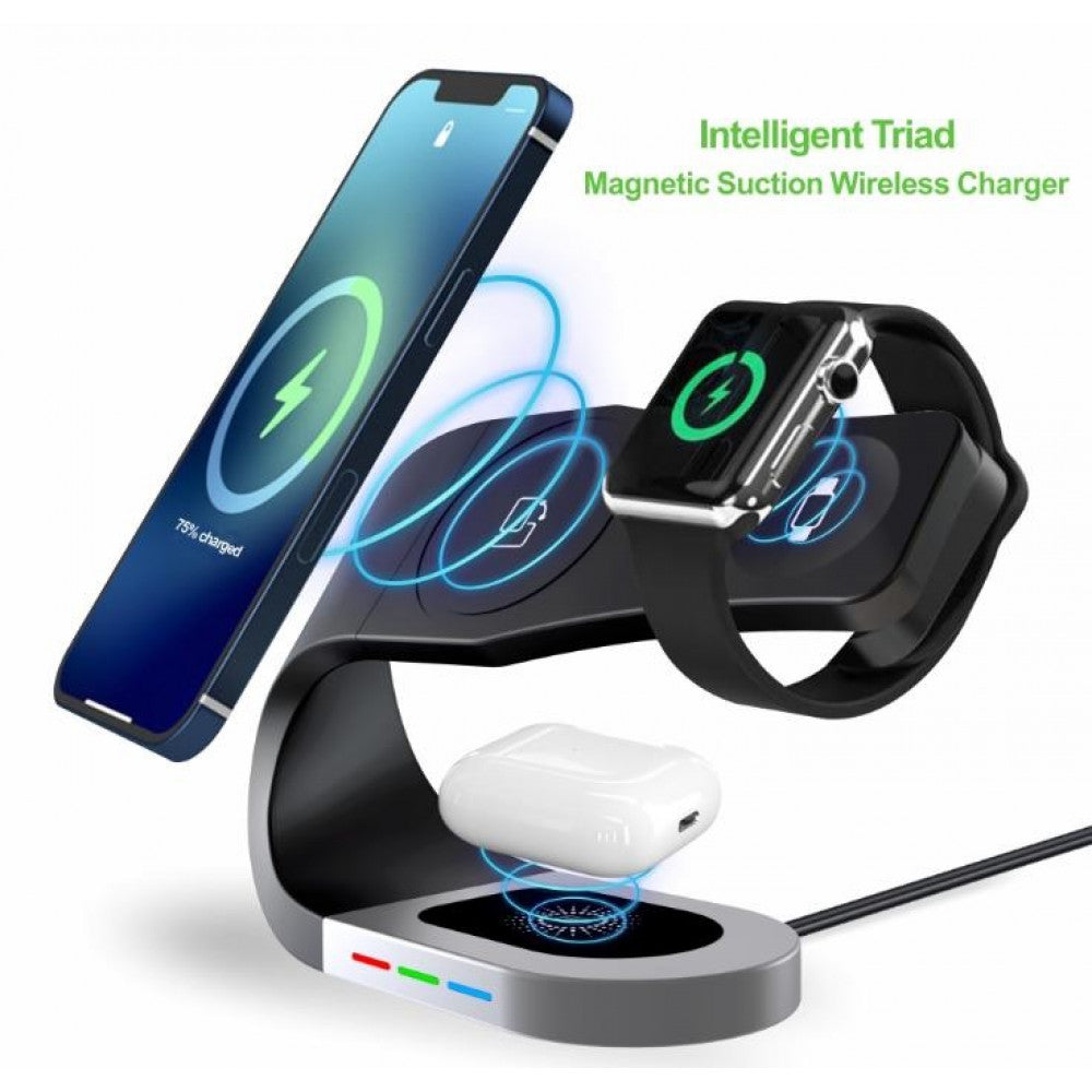 Wireless Charger 3 in 1 15W Y35 — Black