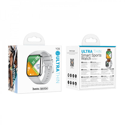 Smart Sports Watch (Call Version) Hoco Y28 — Silver
