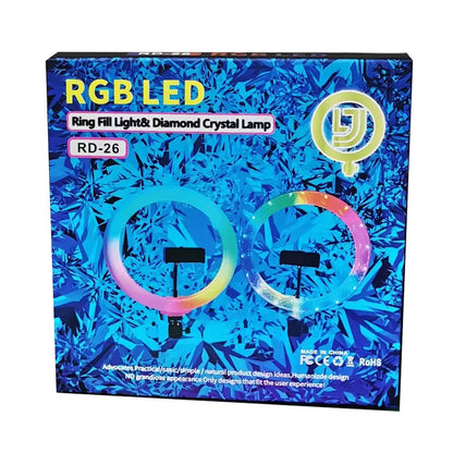 Лампа Кольцевая RGB LED | 26 cm 10" | 96 Lights | 18 RGB | 3D-26