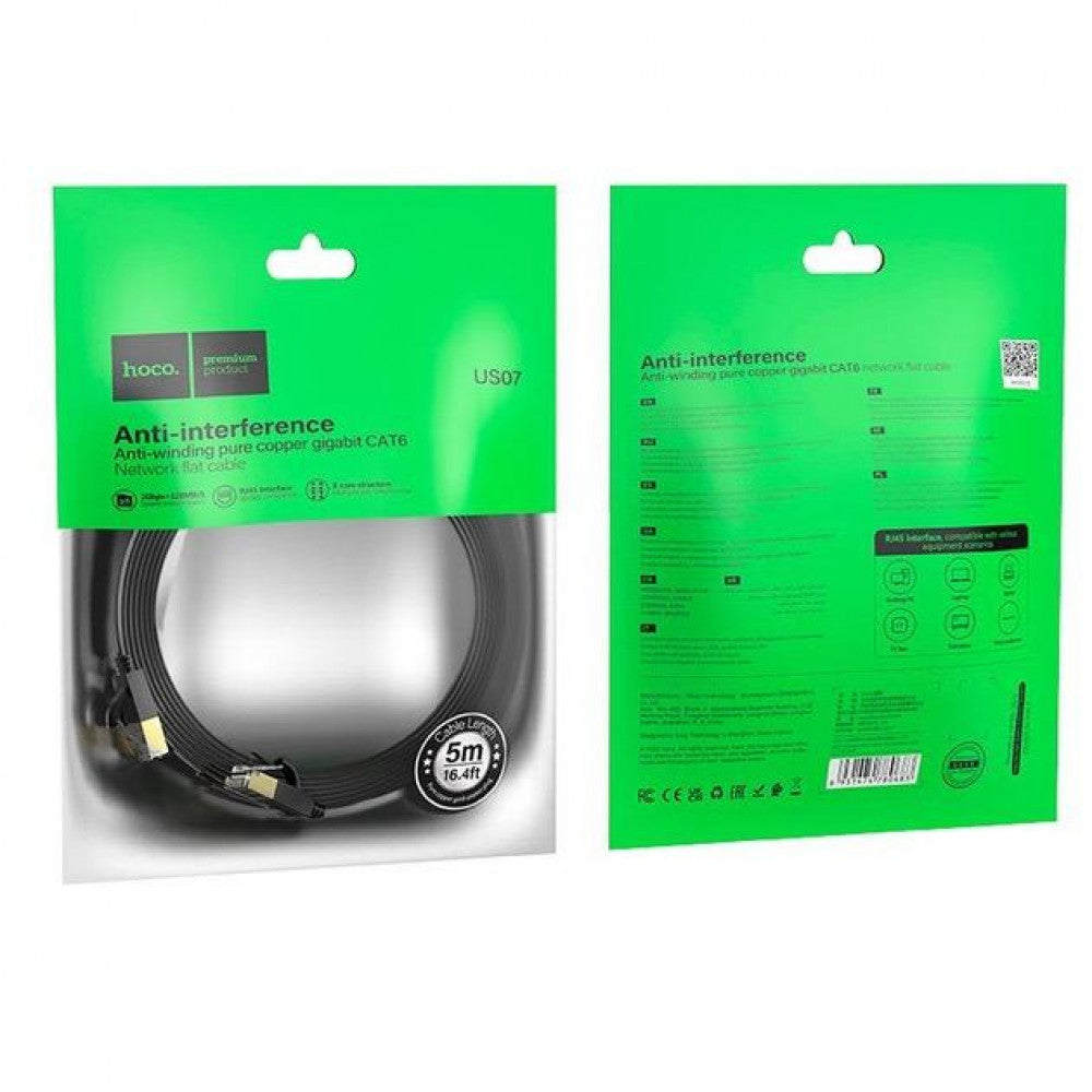 Hoco US07 General pure copper flat network cable(L=5M)