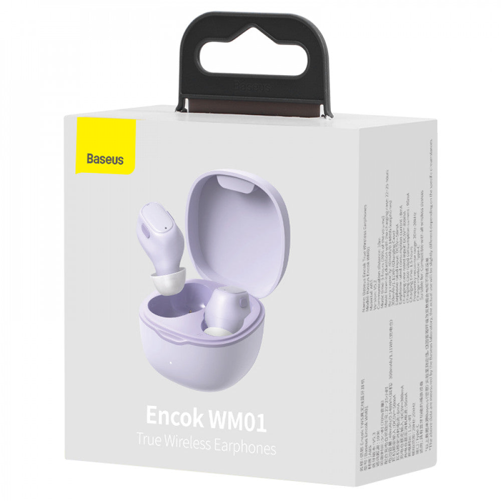 Bluetooth гарнітура TWS — Baseus (NGTW240005) EncokWM01 Purple