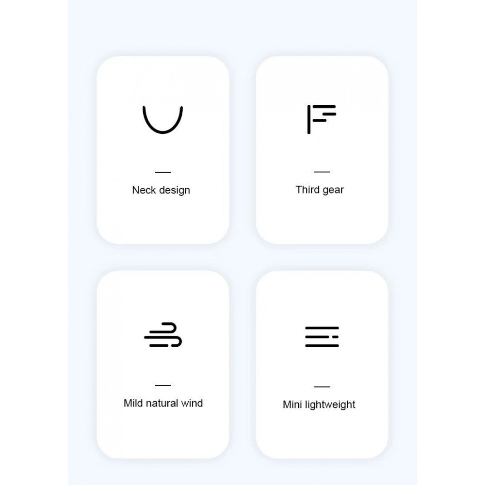 Портативный мини вентилятор WT-F58 - 1200 mAh — White