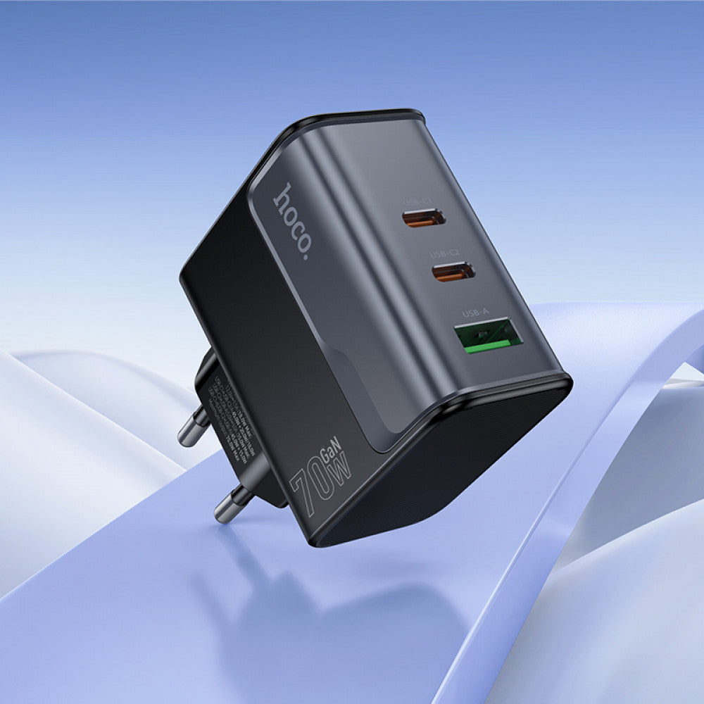 Home Charger 70W 2PD QC 3.0 Hoco CS75A — Black