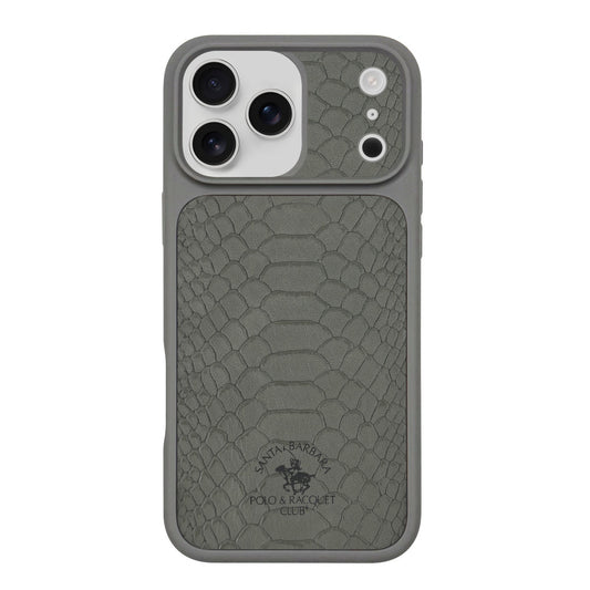 Polo Knight Leather Case iPhone 17 Pro Max — Titanium Grey