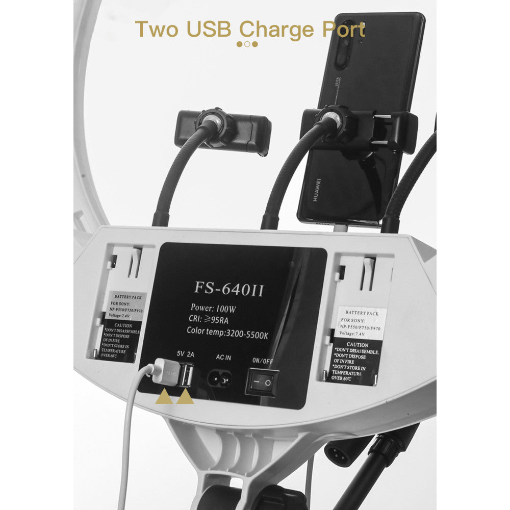 Лампа Кільцева LED Veron FS-640 II 55см 100W 3200-5500K white з дзеркалом