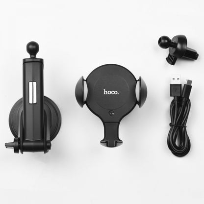 Car Holder Hoco CA60 Aspiring infrared sensor wireless charging — black