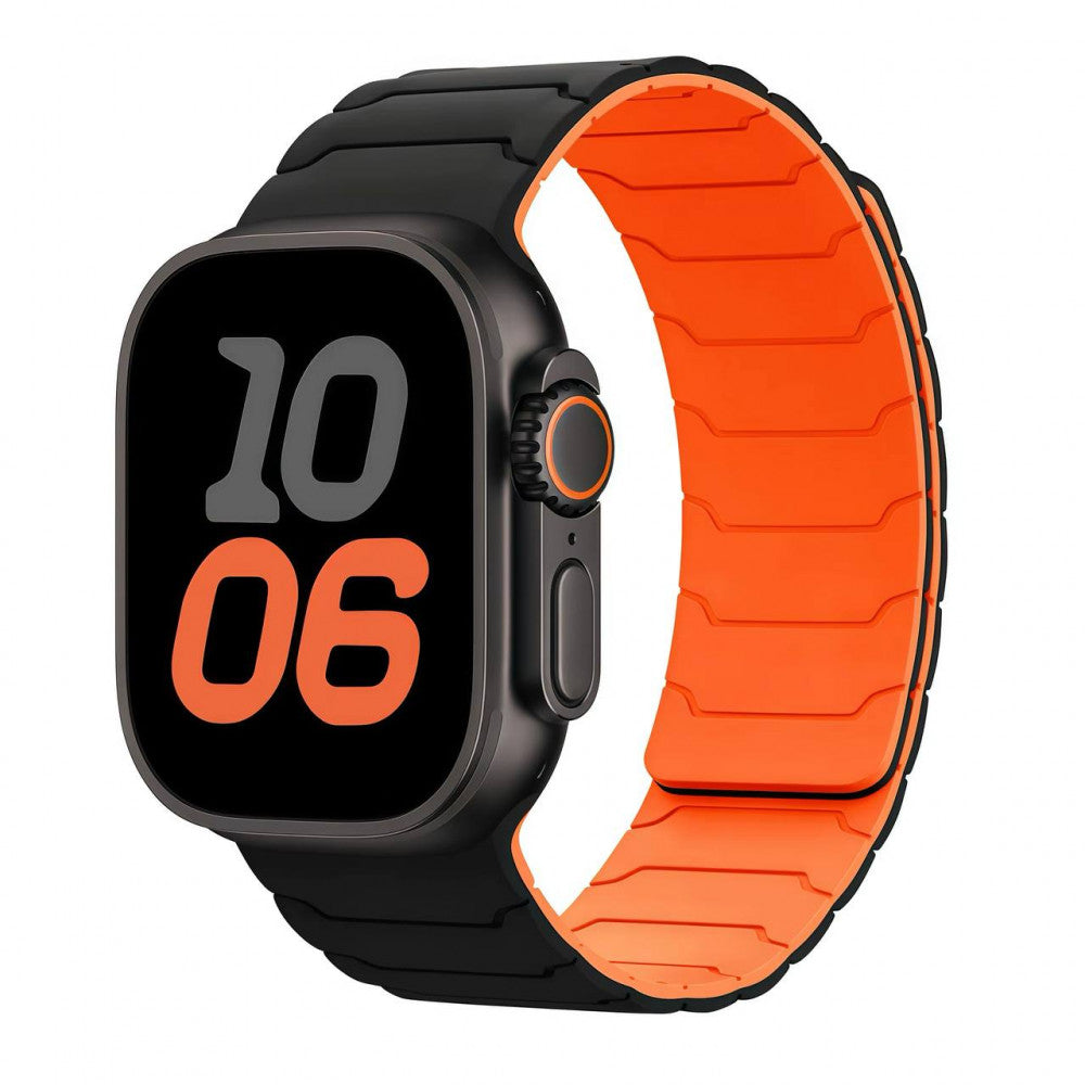 Ремінець Armor Magnetic Bracelet Apple Watch 42 mm 44 mm 45 mm 49 mm — Black&Orange