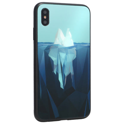 Glass with print TPU Case iPhone Xs MAX — Ice