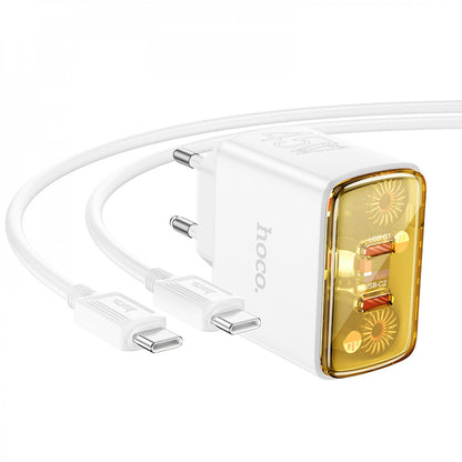 Home Charger | 45W | 2PD | C to C Cable (1m) — Hoco CS43A  — White