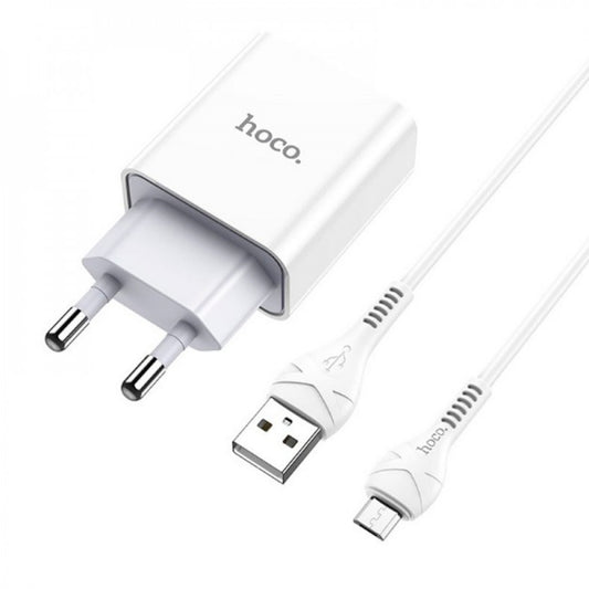 Home Charger | 2.1A | 1U | Micro Cable (1m) — Hoco C81A — White