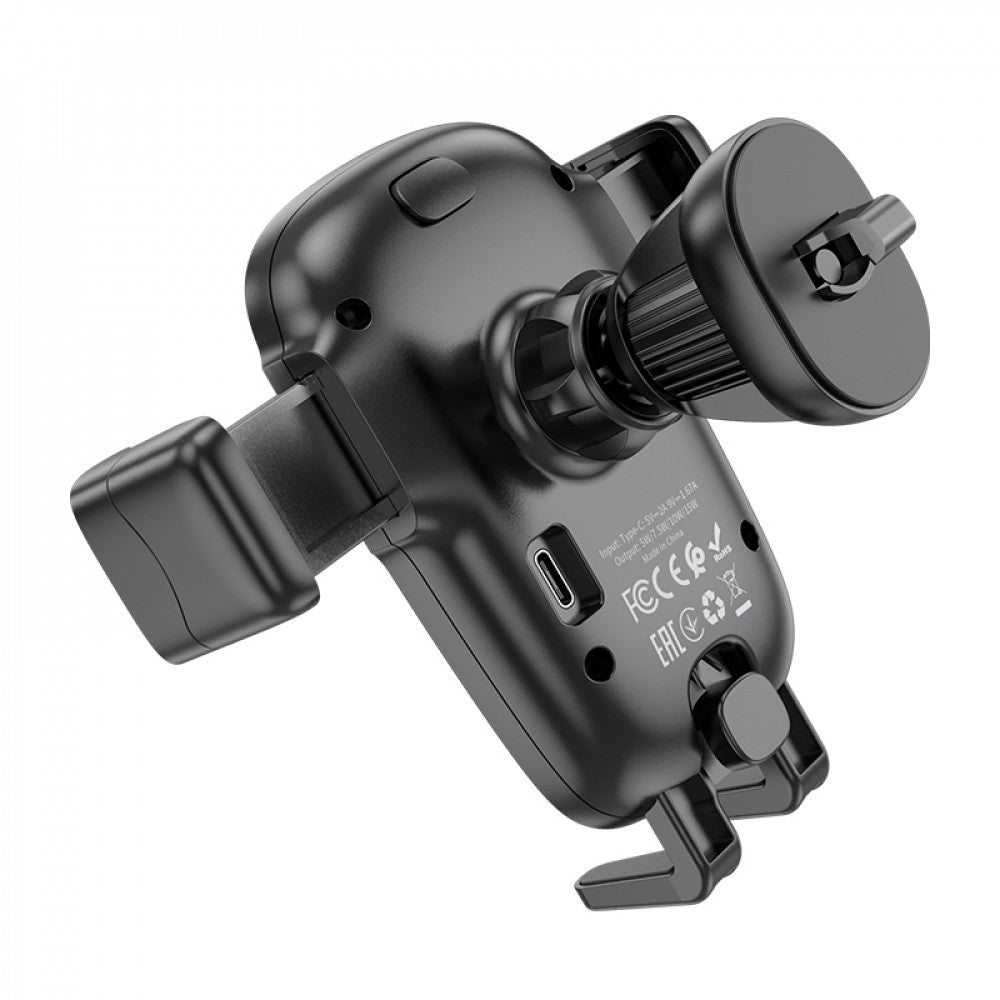 Car Holder Hoco HW1 Pro wireless fast charge (air outlet) — Black