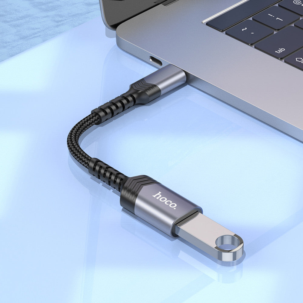 Adapter OTG USB C To USB Hoco UA24 — Metal Gray