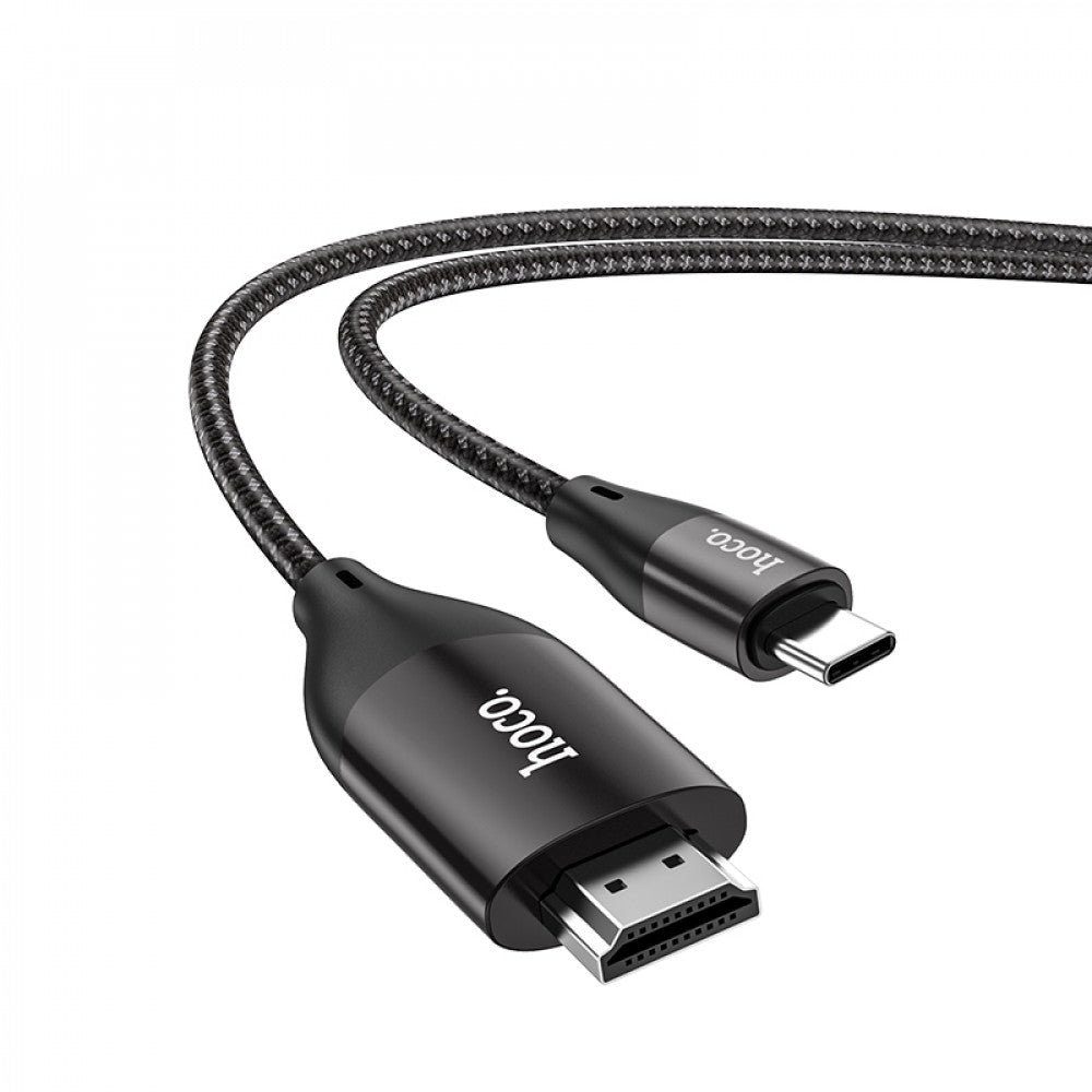 USB C to HDMI Cable (2m) — Hoco UA16 HD on screen — Metal gray