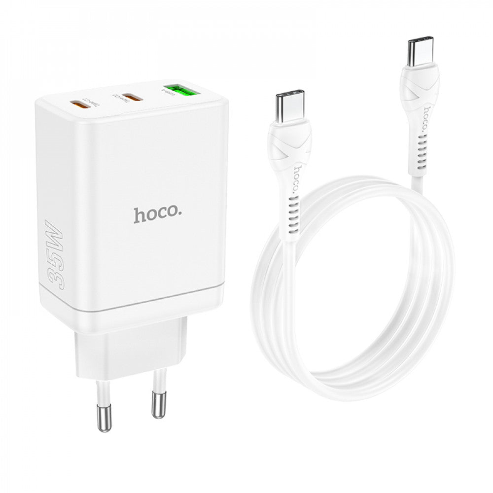 Home Charger | 30W | PD | QC3.0 | C to C Cable (1m) — Hoco N33 — White