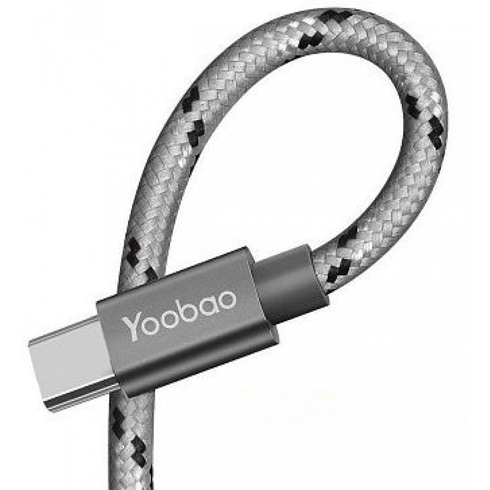 Кабель USB C 2A (1m) — Yoobao YB415C — Gray