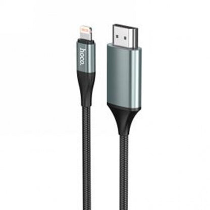 Lightning To HDMI Cable (2m) — Hoco UA15 HD on screen  — Metal gray