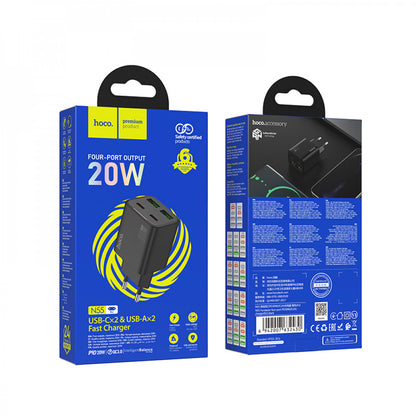 Home Charger | 20W | 2PD | 2U - Hoco N55 - Black