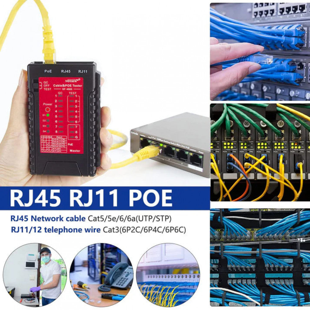 Тестер сети LAN  POE RJ-45 RJ-11